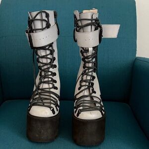 Dolls Kill Club Exx Refective Boots